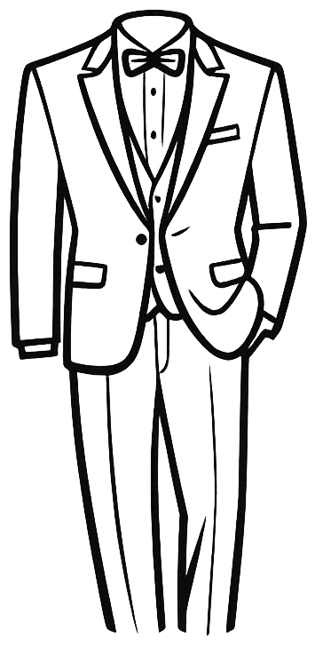 Boceto ilustrativo de traje o tuxedo